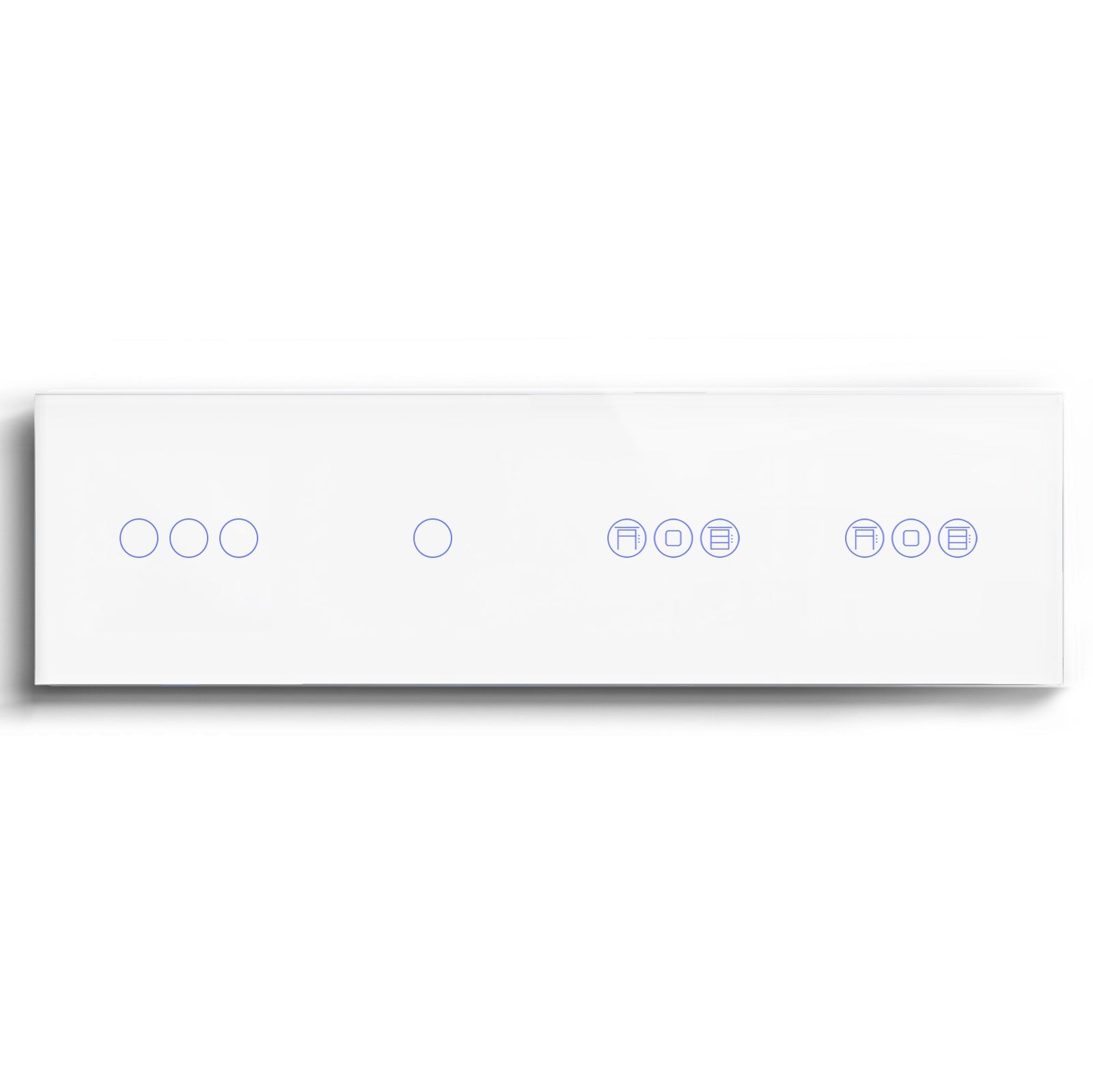 BSEED Double 1/2/3 Gang WiFi Switch With Double Roller Shutter Switch 299mm Light Switches Bseedswitch White 3Gang +1Gang+Double Shutter Switch 