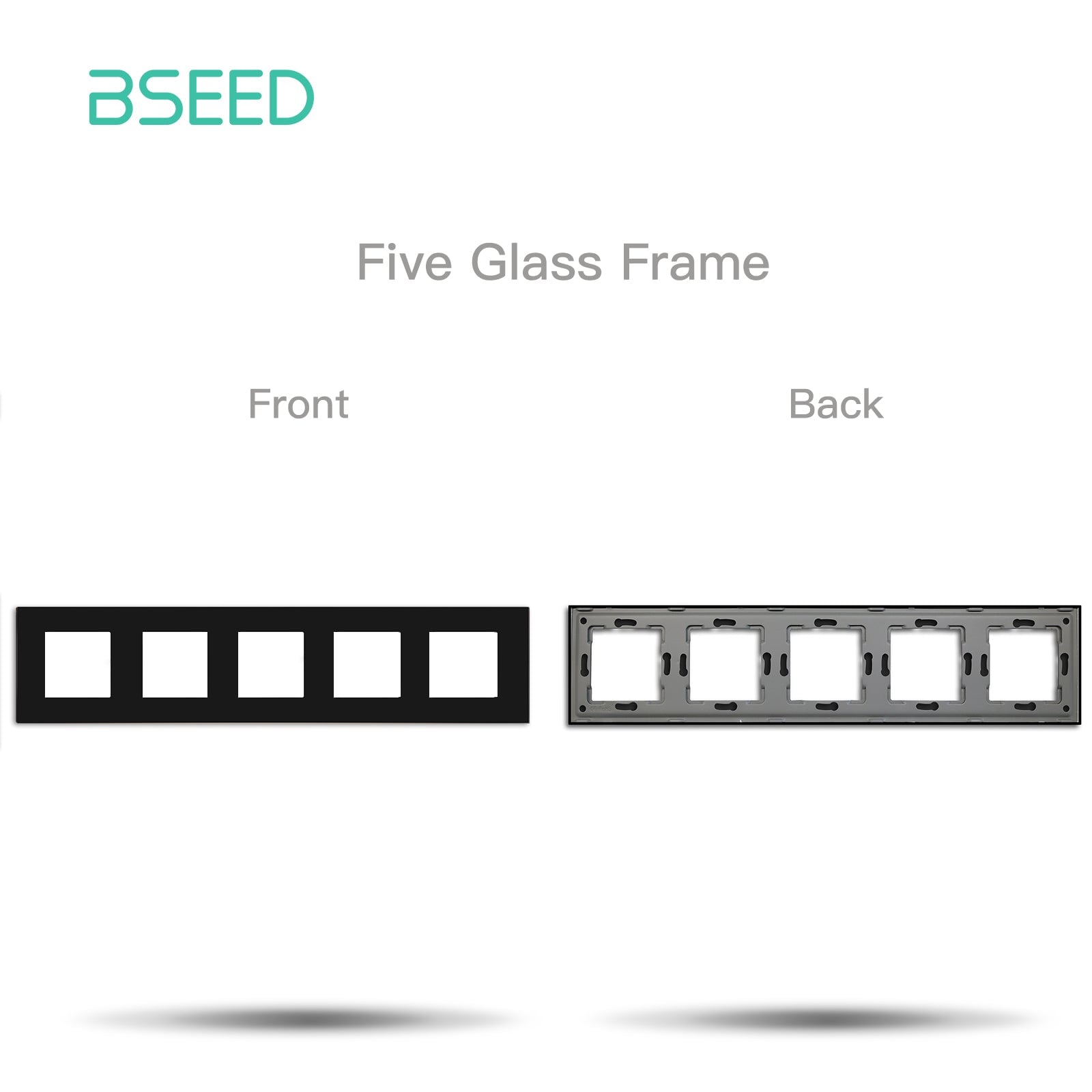 Bseed Crystal Glass Frames Socket Frame 4 Color 1/2/3/4/5 Slotes DIY Part Wall Jacks & Braces Bseedswitch Black Quintuple 