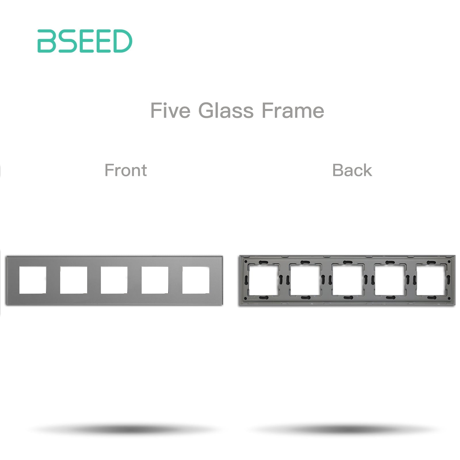 Bseed Crystal Glass Frames Socket Frame 4 Color 1/2/3/4/5 Slotes DIY Part Wall Jacks & Braces Bseedswitch Grey Quintuple 