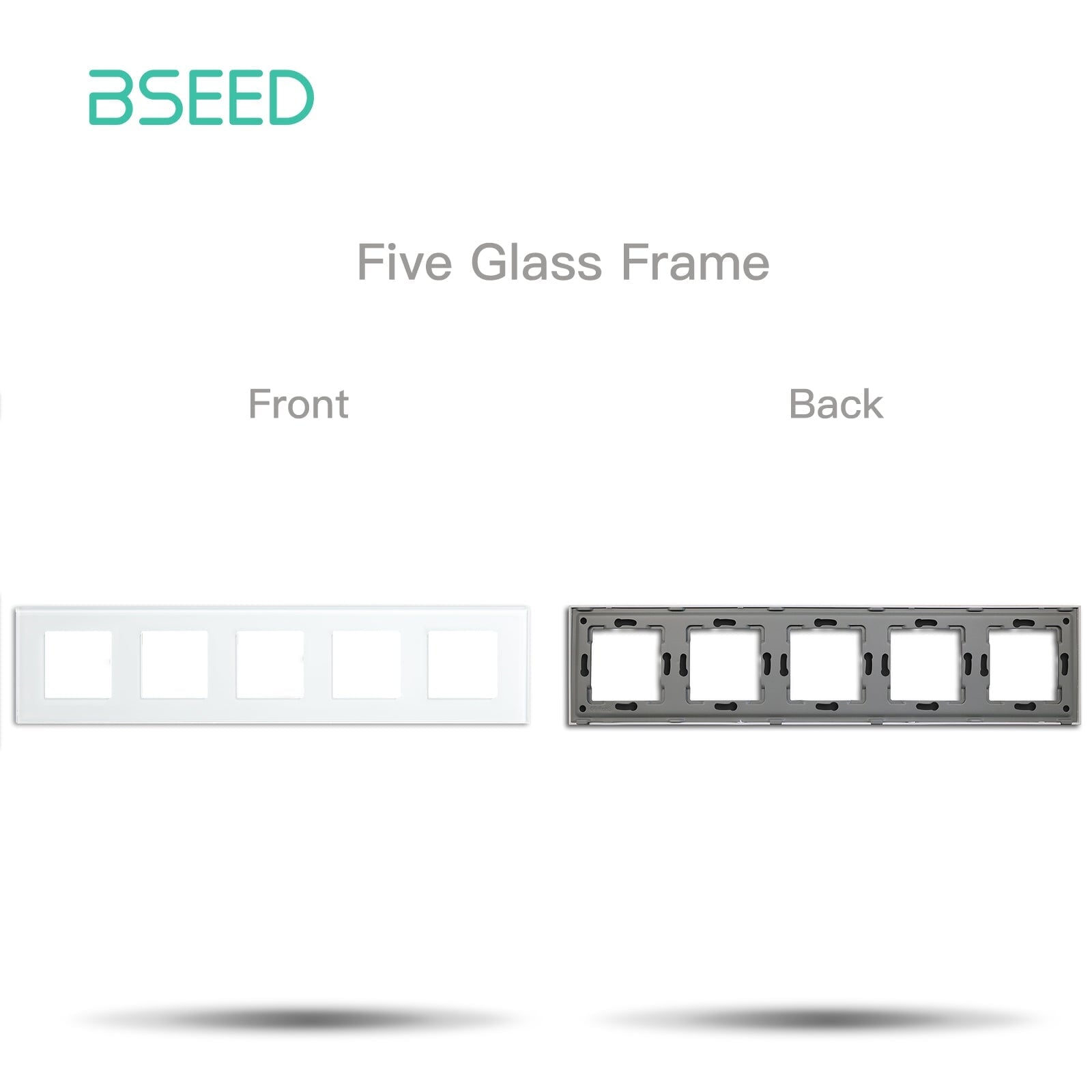 Bseed Crystal Glass Frames Socket Frame 4 Color 1/2/3/4/5 Slotes DIY Part Wall Jacks & Braces Bseedswitch White Quintuple 