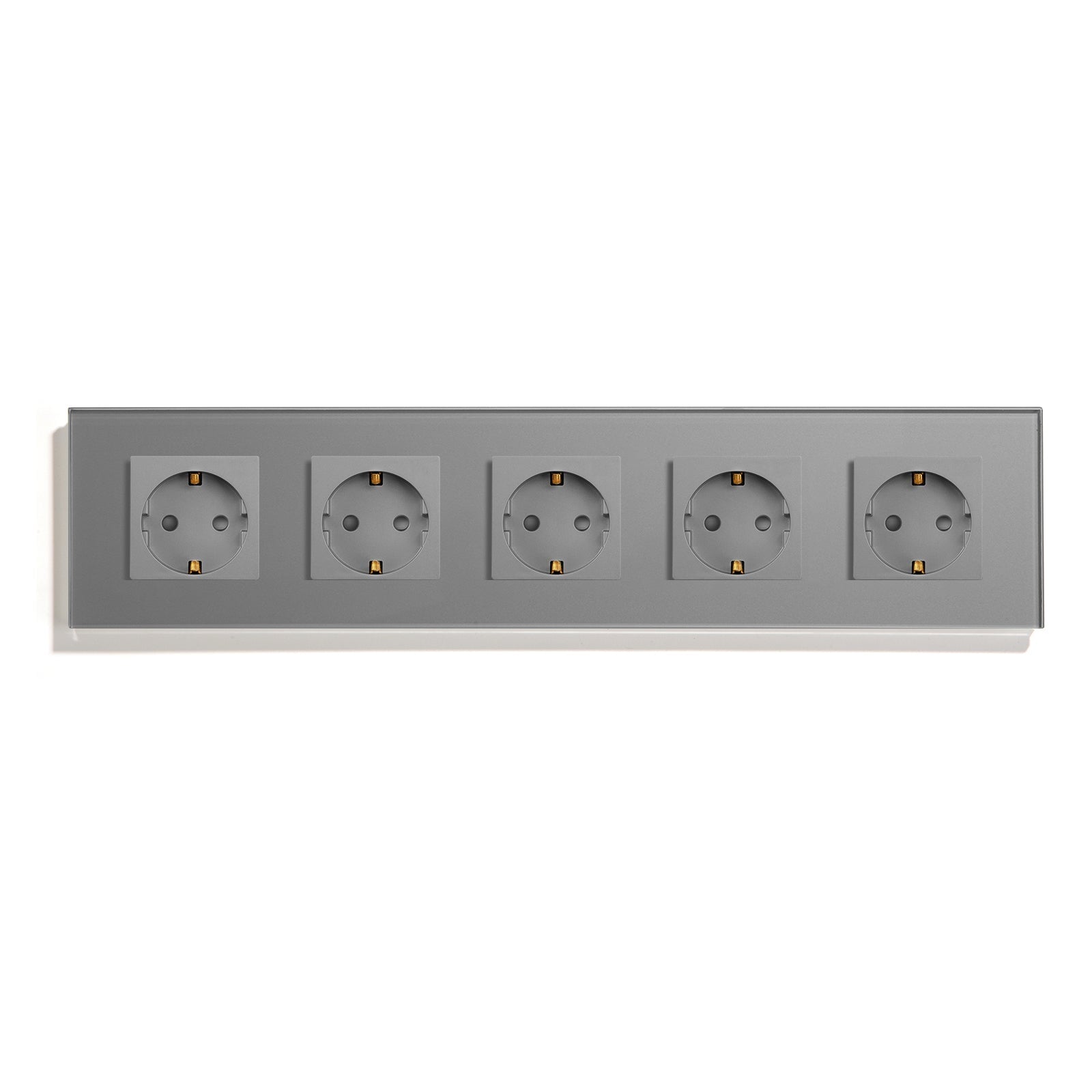 BSEED EU Wall Sockets Power Outlets Glass Panel 16A Power Outlets & Sockets Bseedswitch Grey Quintuple 