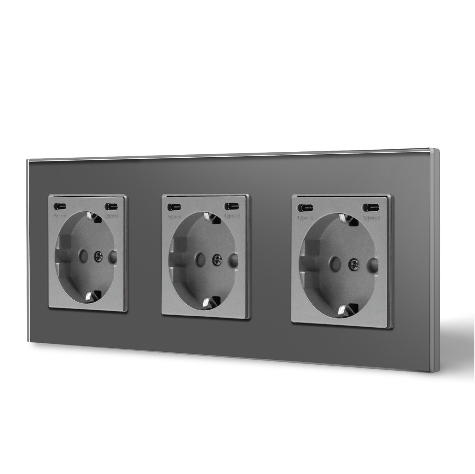 BSEED EU sockets with Double 2.1A Type-C Interface Outlet Wall Socket With Waterproof Power Outlets & Sockets Bseedswitch 