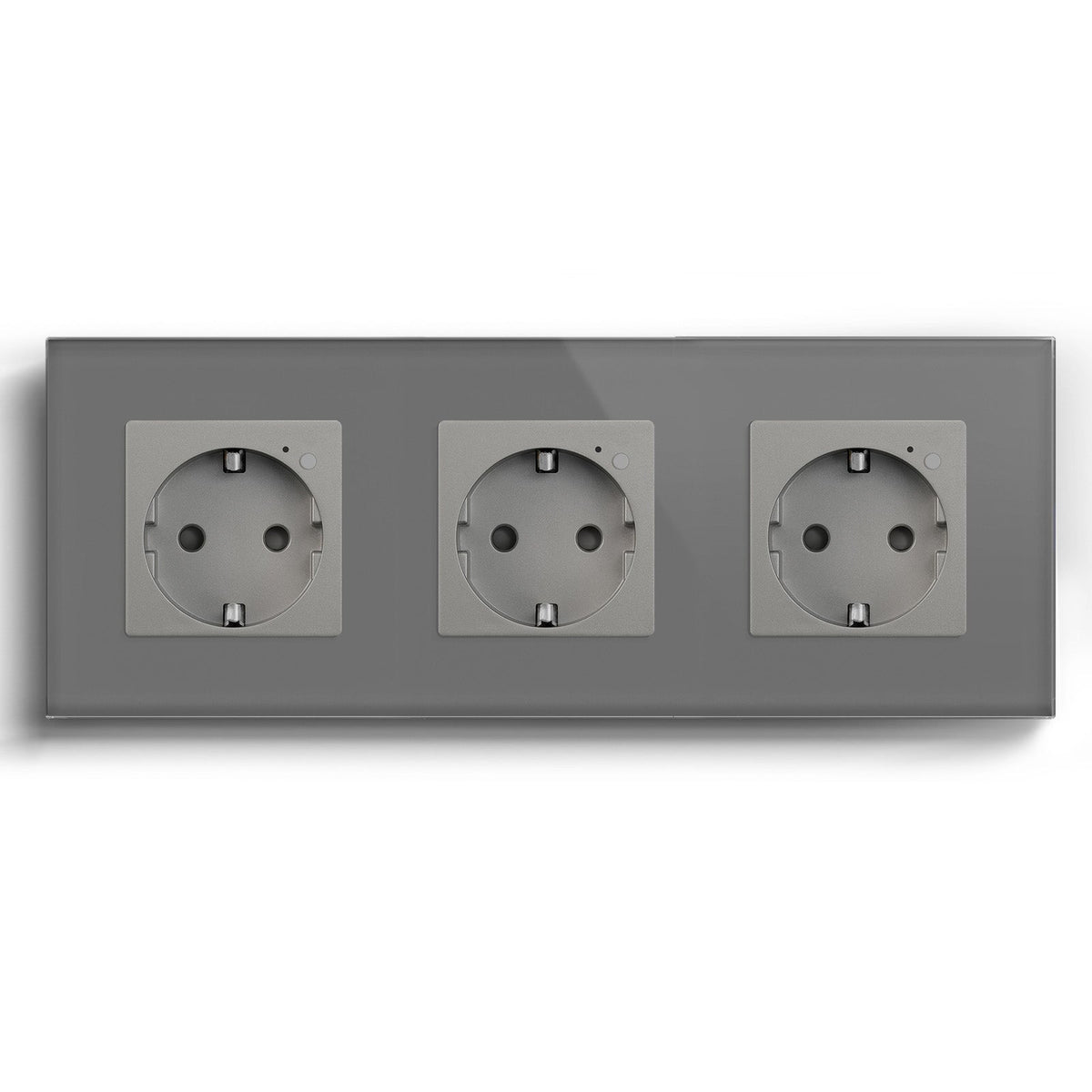 BSEED ZigBee EU Wall Sockets Power Outlets Kids Protection Wall Plates & Covers Bseedswitch grey Triple 