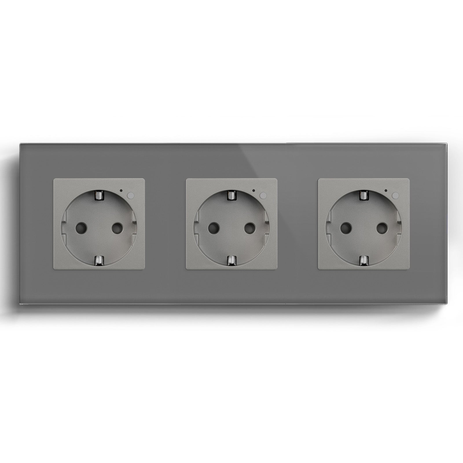 BSEED ZigBee EU Wall Sockets Power Outlets Kids Protection Wall Plates & Covers Bseedswitch grey Triple 