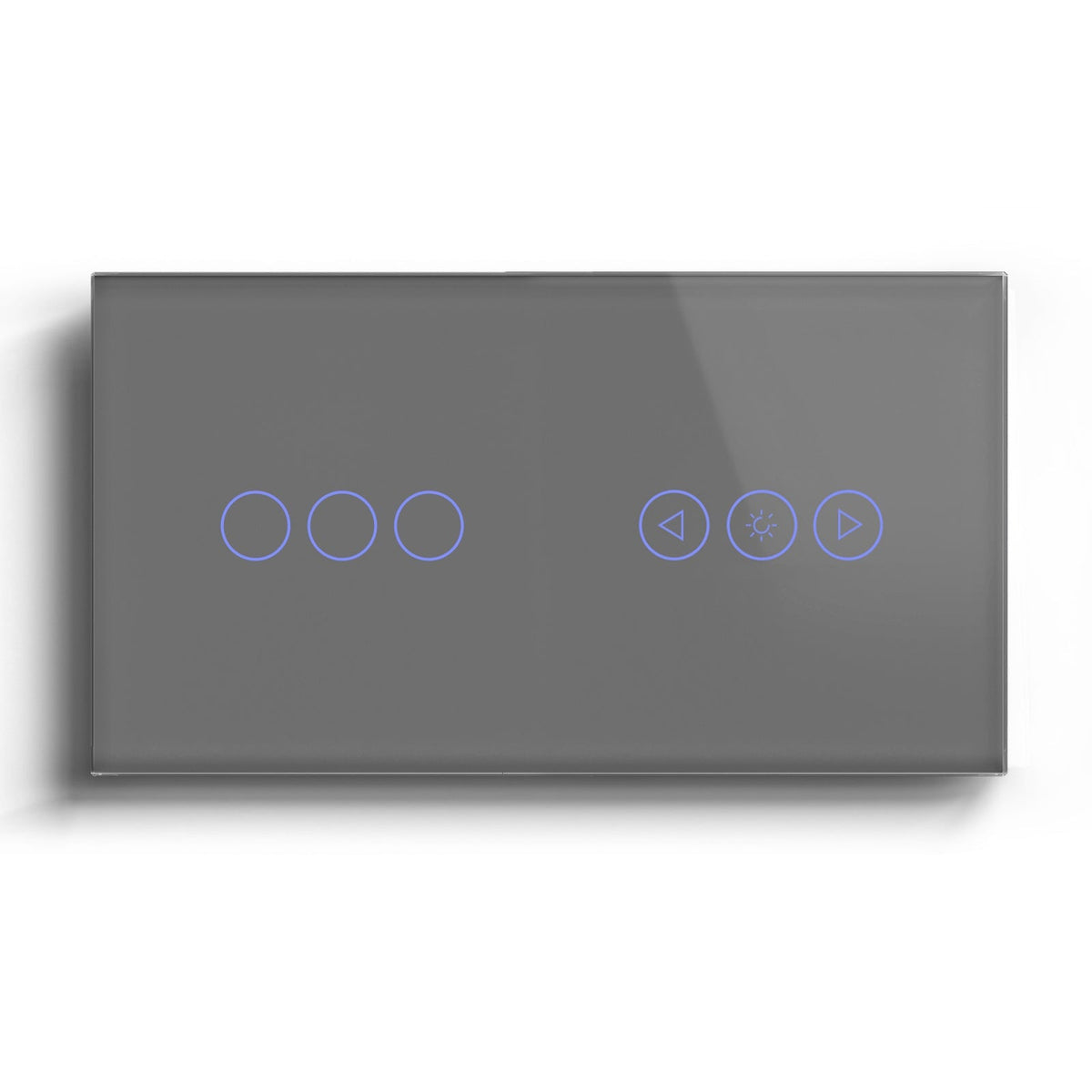 Bseed Smart Wifi Switch With Dimmer Switch Glass Panel 157mm Bseedswitch Grey 3Gang + Dimmer Switch 