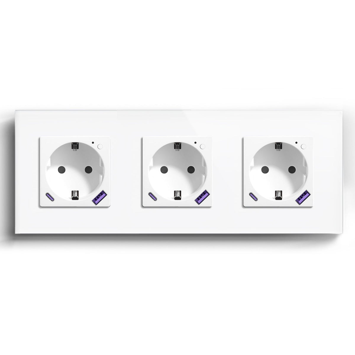 BSEED EU Wifi sockets Type-C With USB With Energy Monitoring socket Bseedswitch White Tripe 