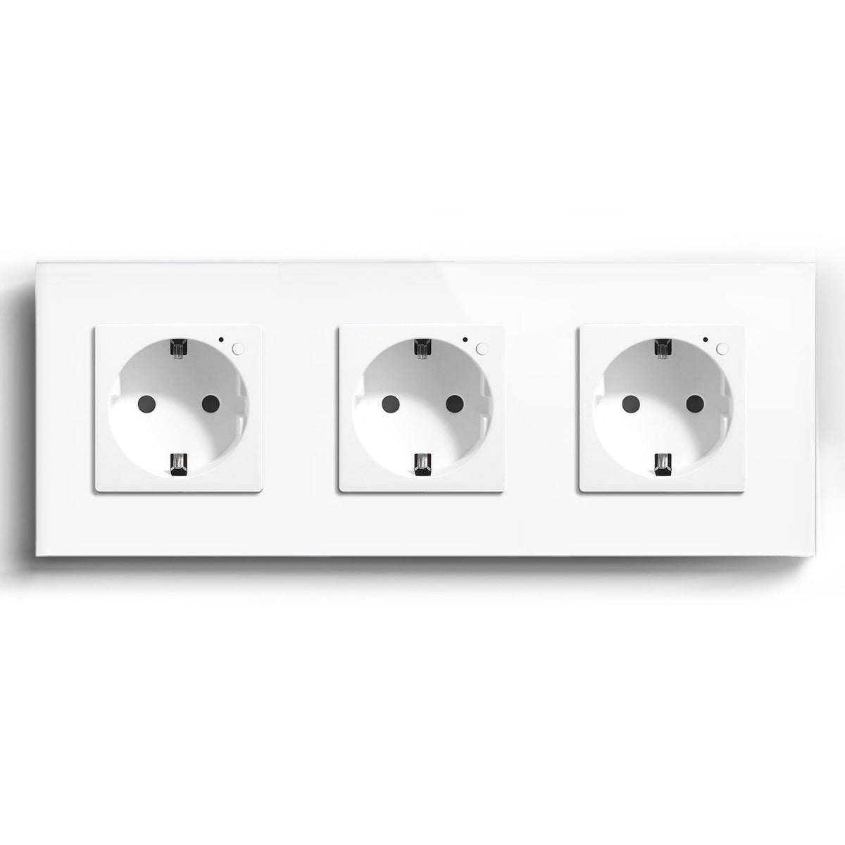 Bseed Wifi EU Standard Socket Wall Sockets With Energy Monitoring Power Outlets & Sockets Bseedswitch White Triple 