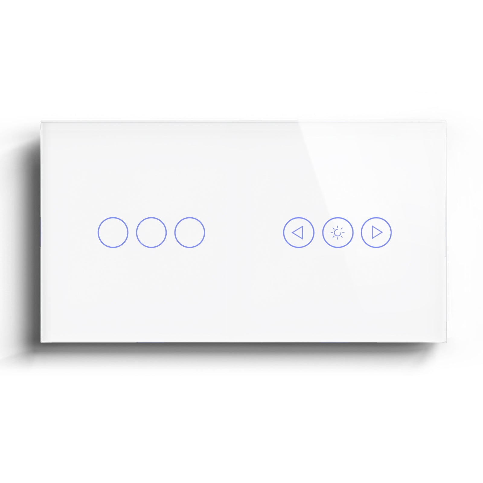 Bseed Smart Wifi Switch With Dimmer Switch Glass Panel 157mm Bseedswitch White 3Gang + Dimmer Switch 