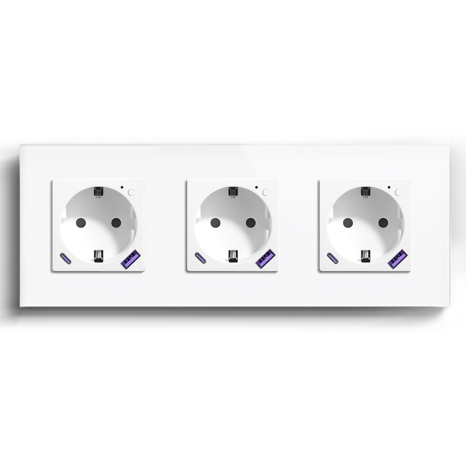 BSEED ZigBee EU Wall Sockets Type-C With USB With Energy Monitoring socket Bseedswitch White Tripe 