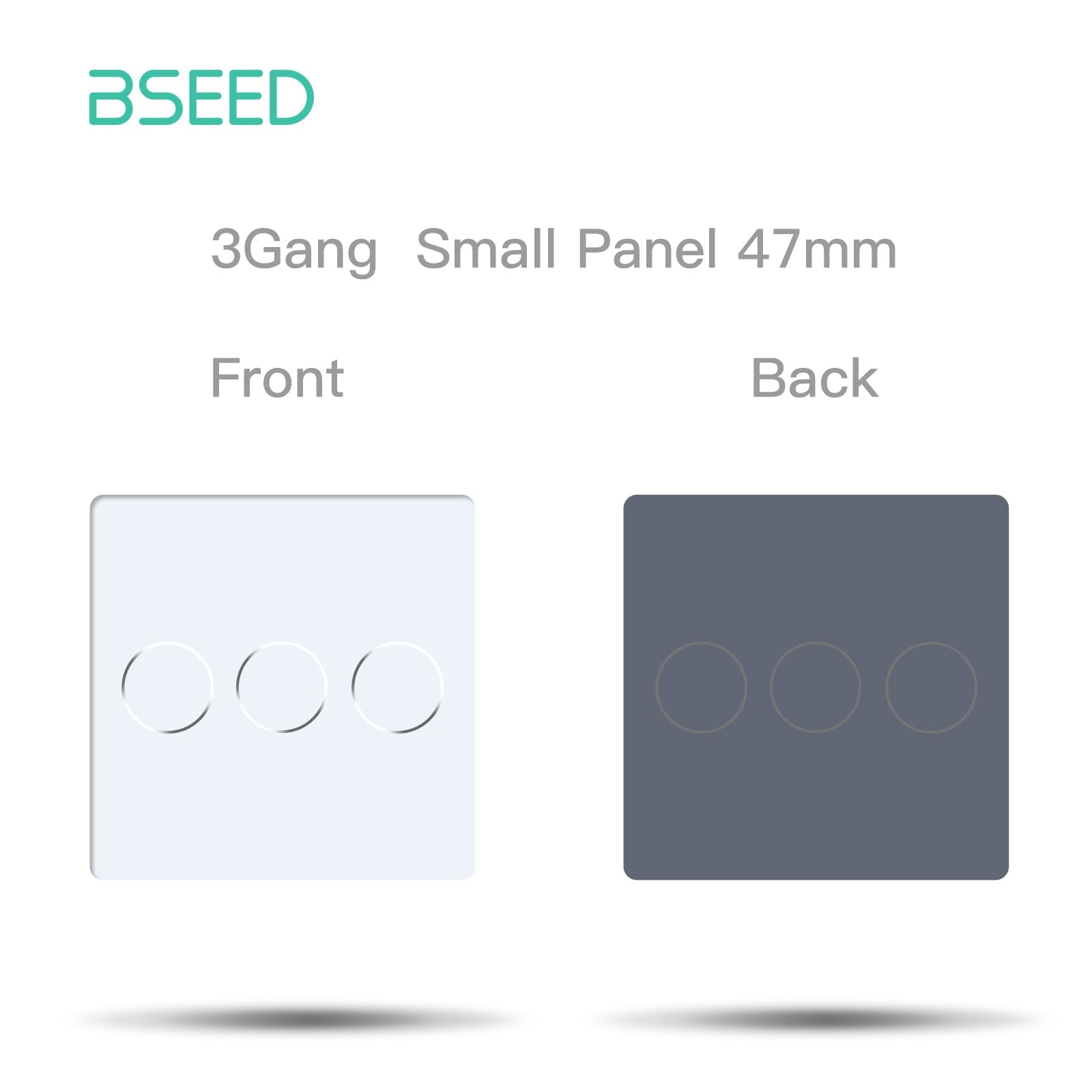 Bseed 47mm Glass Panel Switch DIY Part With Or Without Icon Bseedswitch White Touch 3Gang Switch icon Panel 