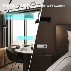 Double Wifi Light Switch neutral line with Eu socket type-c Plug 2.1A 228mm Light Switches Bseedswitch 