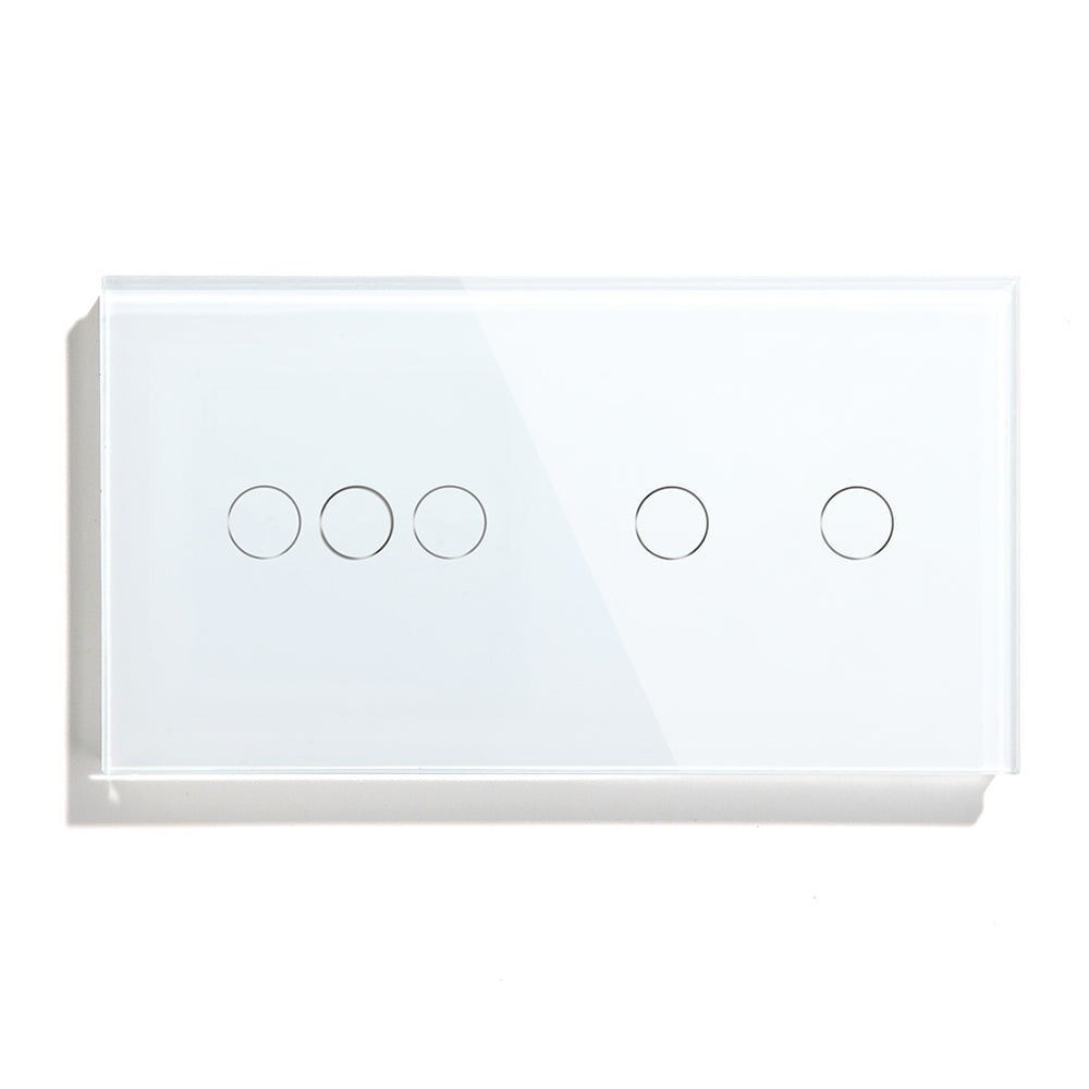 Bseed WiFi Light Switch 1/2/3 Way Double Smart WiFi Touch Switch 157mm Without Icon Light Switches Bseedswitch White 3 Gang + 2 Gang 