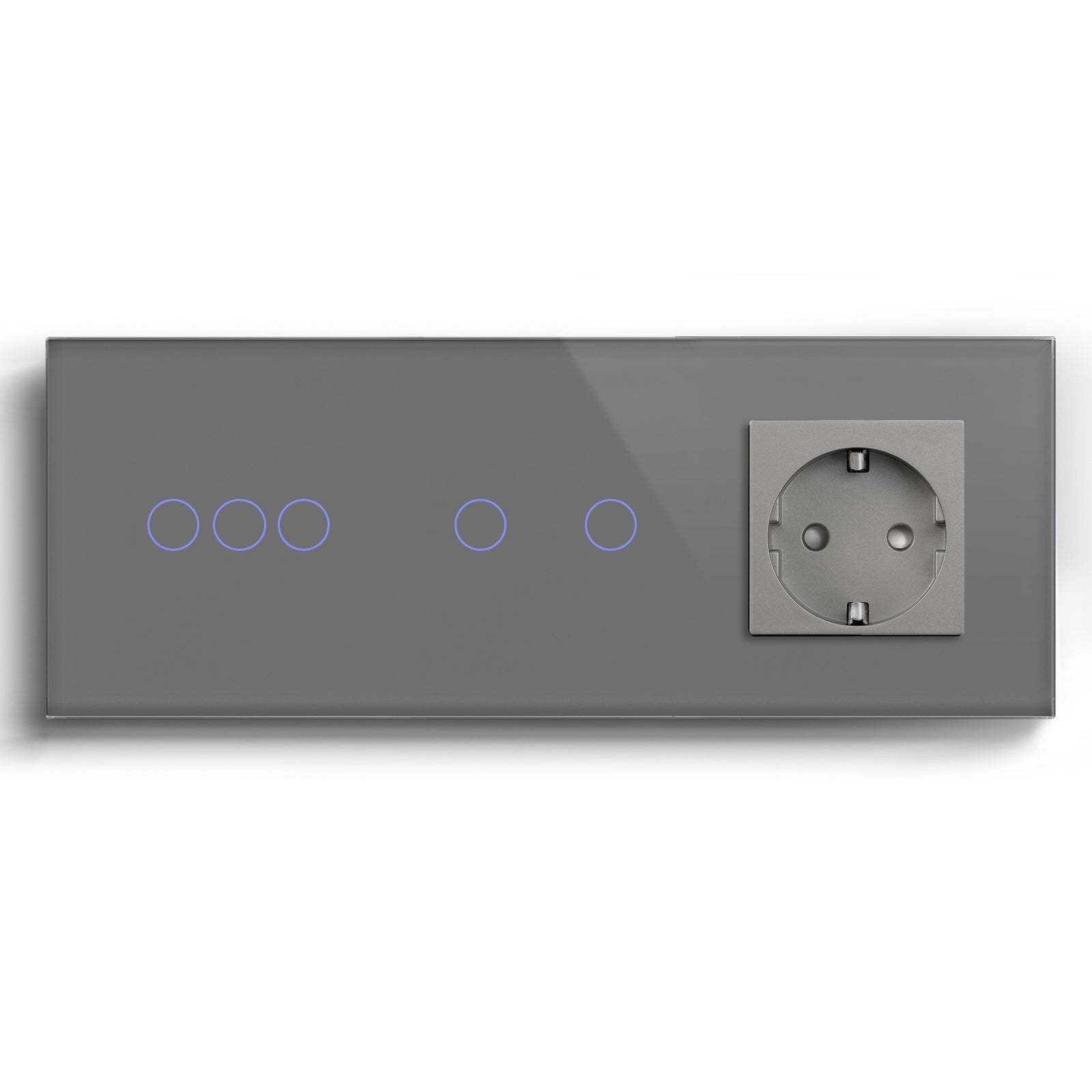 Bseed Smart WiFi Light Switches Multi Control With EU Normal Standard Wall Socket Light Switches Bseedswitch Grey 3Gang + 2Gang + Socket 