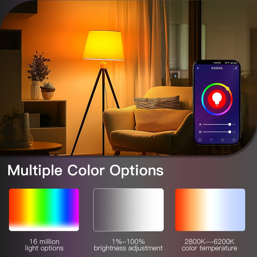 WiFi Smart LED Light Bulb Dimmable Lamp 9W RGB C+W Color Changing Timing Save Energy lamp Bseedswitch 