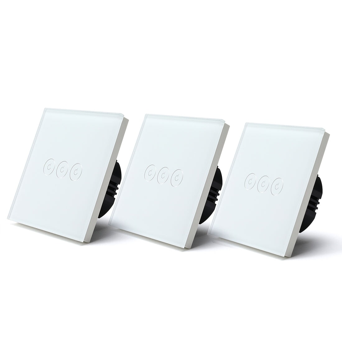 Bseed Smart Wifi Touch Switch 3 Gang 1/2/3 Way 1/2/3Pcs/Pack Wall Plates & Covers Bseedswitch White 3Pcs/Pack 