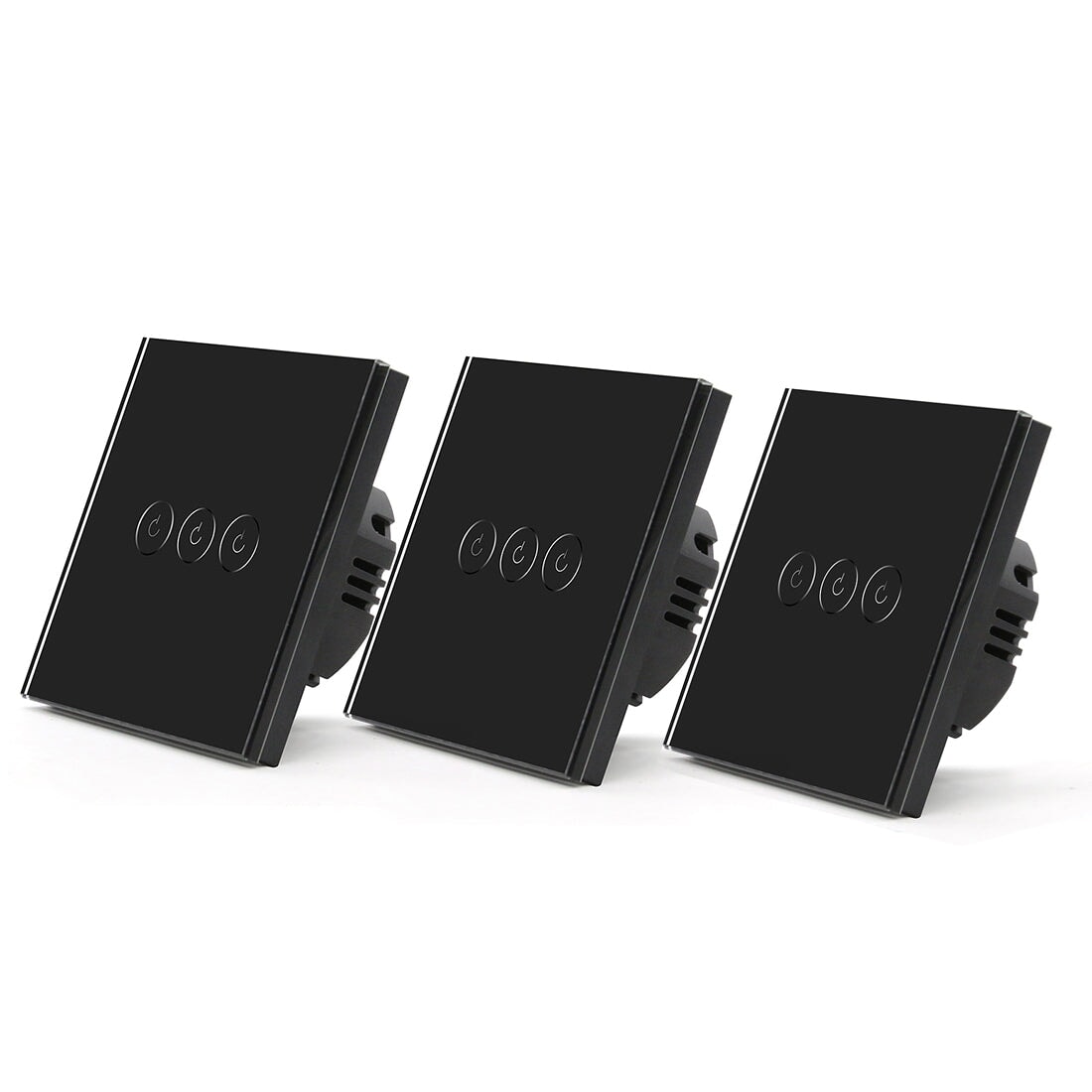 Bseed Smart Wifi Touch Switch 3 Gang 1/2/3 Way 1/2/3Pcs/Pack Wall Plates & Covers Bseedswitch Black 3Pcs/Pack 