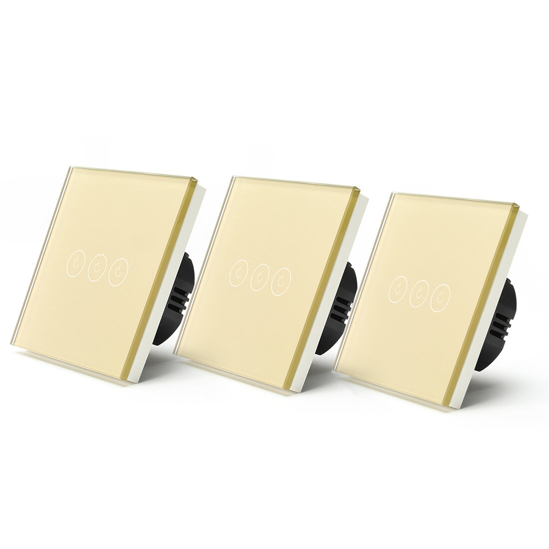 Bseed Smart Wifi Touch Switch 3 Gang 1/2/3 Way 1/2/3Pcs/Pack Wall Plates & Covers Bseedswitch Golden 3Pcs/Pack 