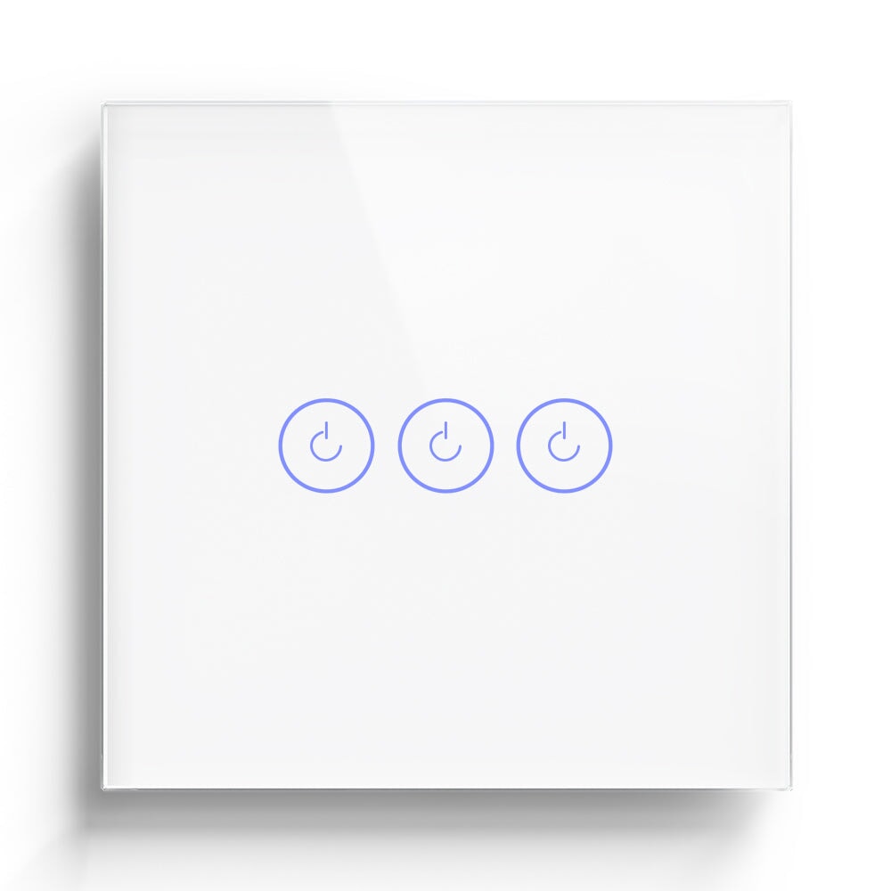 Bseed Smart Wifi Touch Switch 3 Gang 1/2/3 Way 1/2/3Pcs/Pack Wall Plates & Covers Bseedswitch White 1Pcs/Pack 