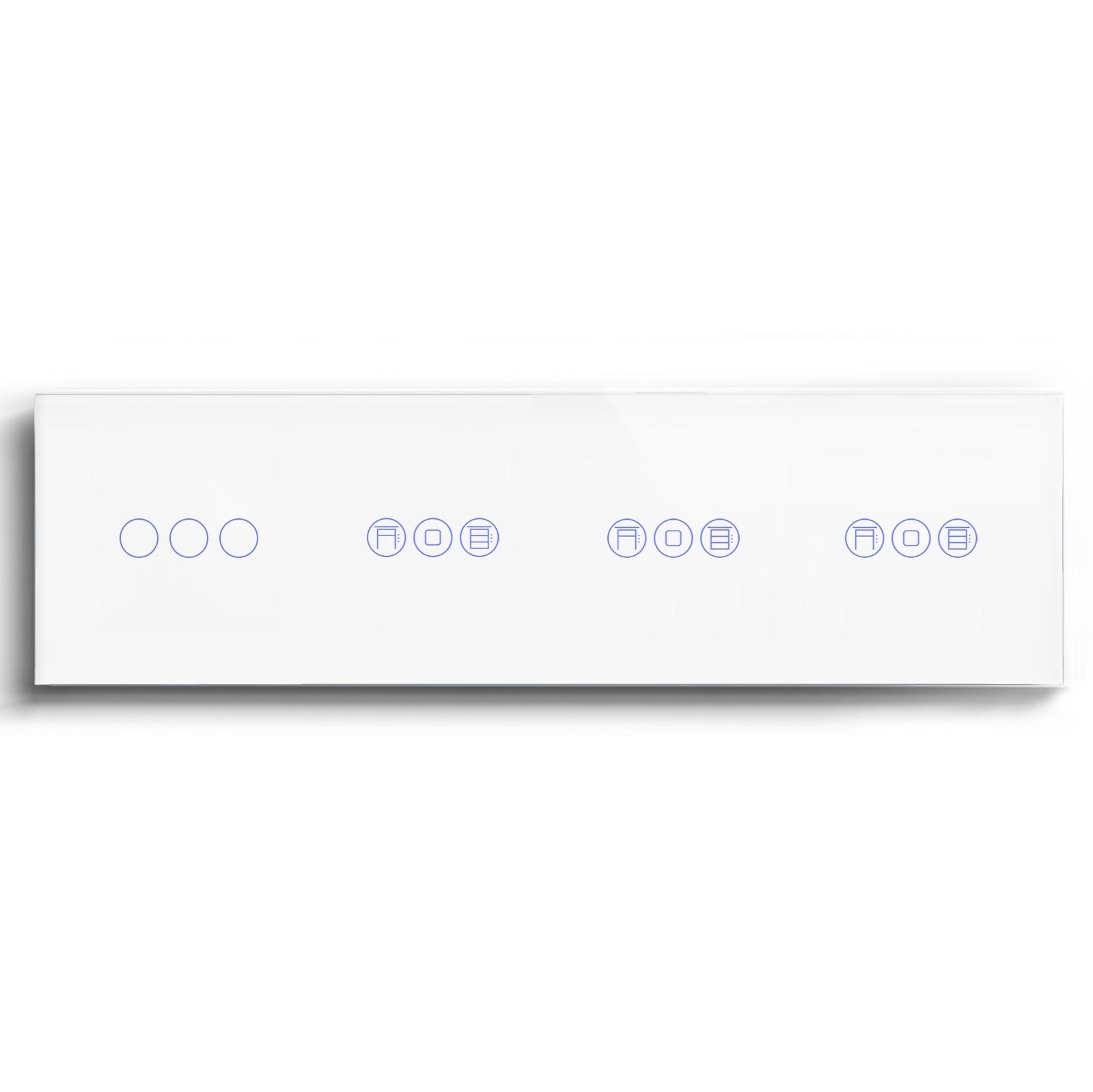 BSEED 1/2/3 Gang WiFi Switch With Triple Roller Shutter Switch 299mm Light Switches Bseedswitch White 3Gang with Triple Shutter Switch 