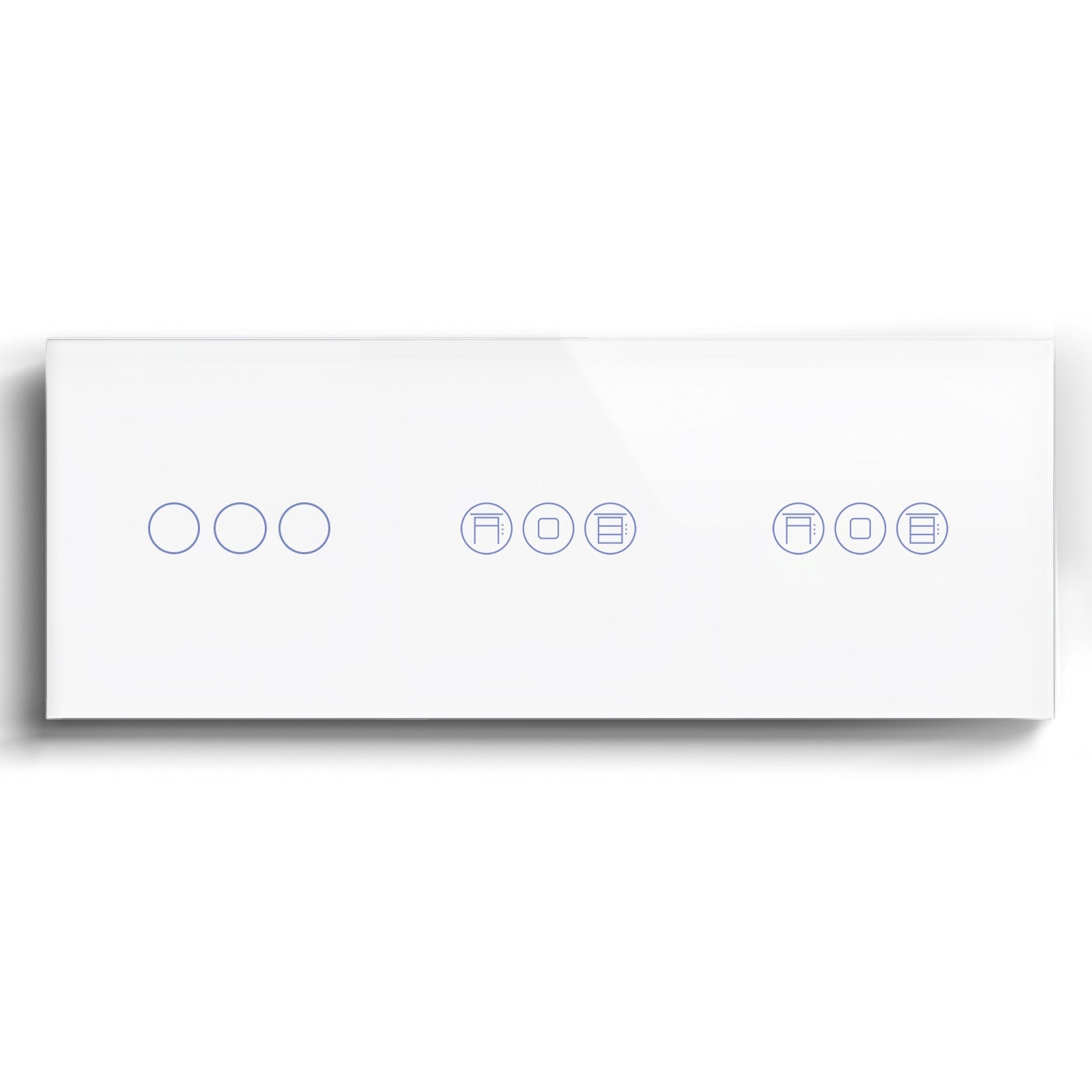 BSEED 1/2/3 Gang WiFi Switch With Double Roller Shutter Switch 228mm Light Switches Bseedswitch White 3Gang with Double Shutter Switch 