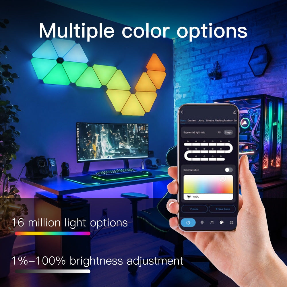 Smart RGB LED Triangle Ambient Lighting Lamp with App and Remote Control lamp Bseedswitch 