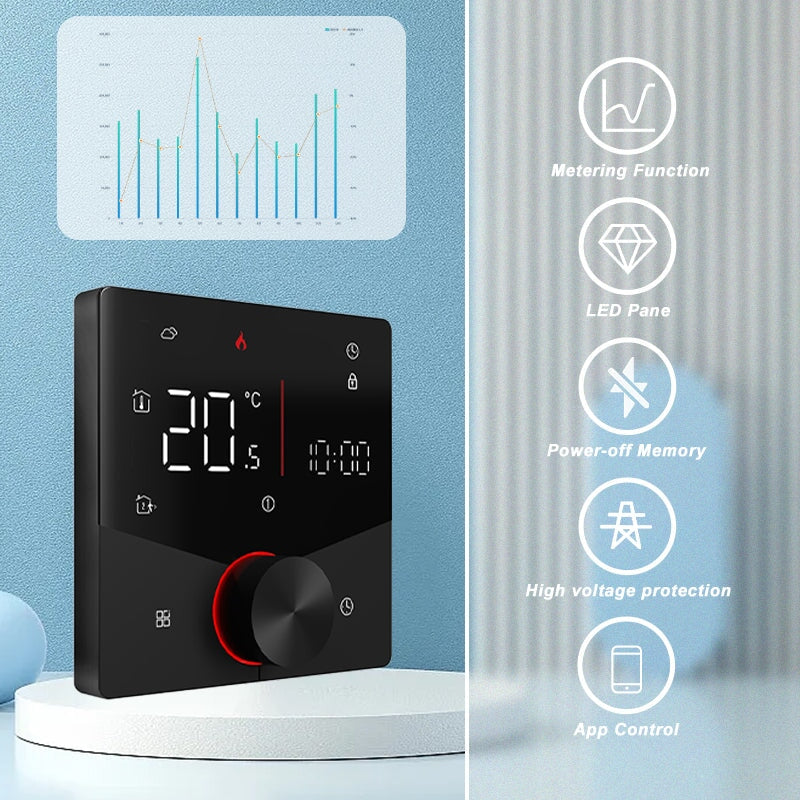 BSEED WiFi Touch LED integrated Screen With knob Floor Heating Room Thermostat Controller Thermostats Bseedswitch 