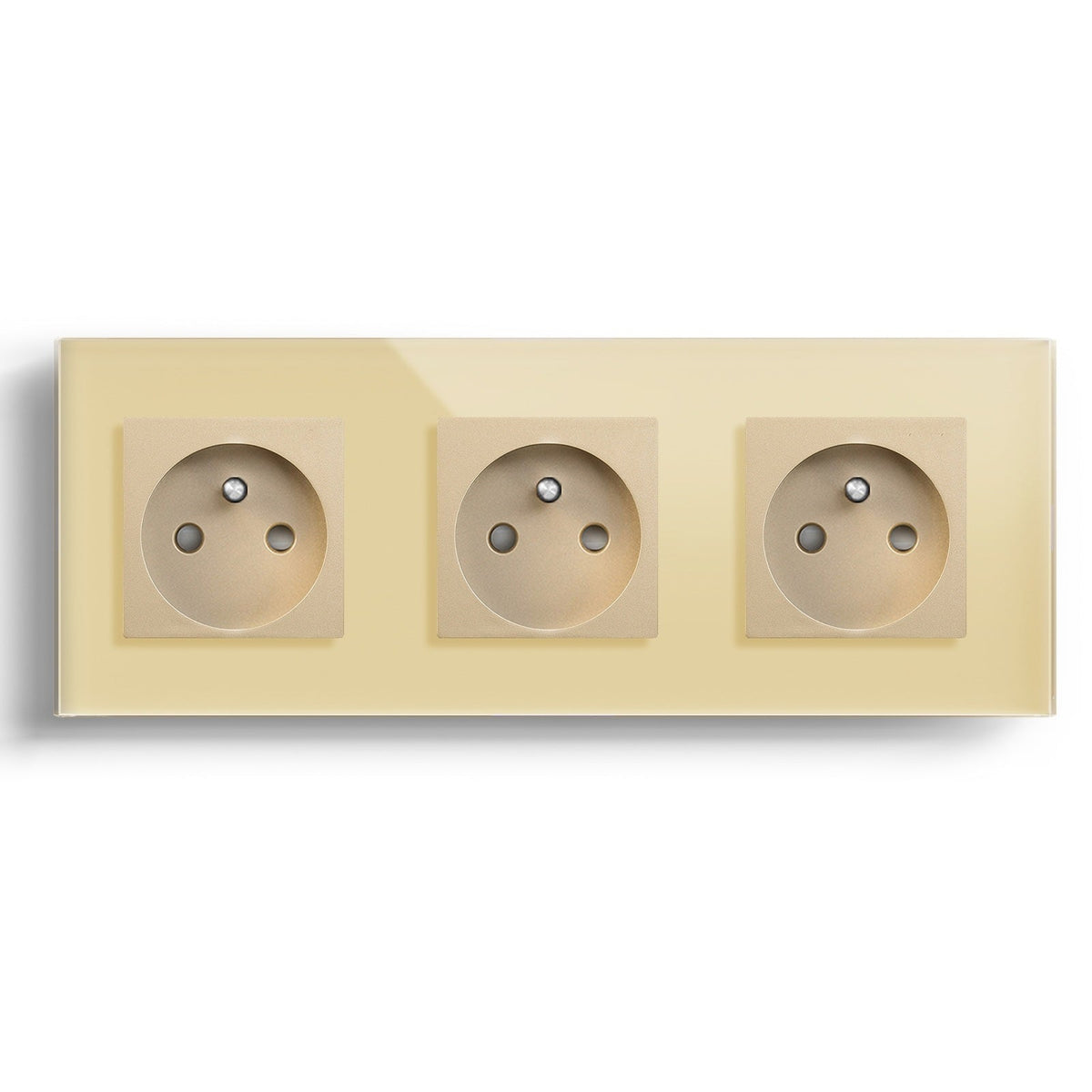 BSEED FR Wall Sockets Power Outlets Kids Protection 16A Wall Plates & Covers Bseedswitch gold Triple 