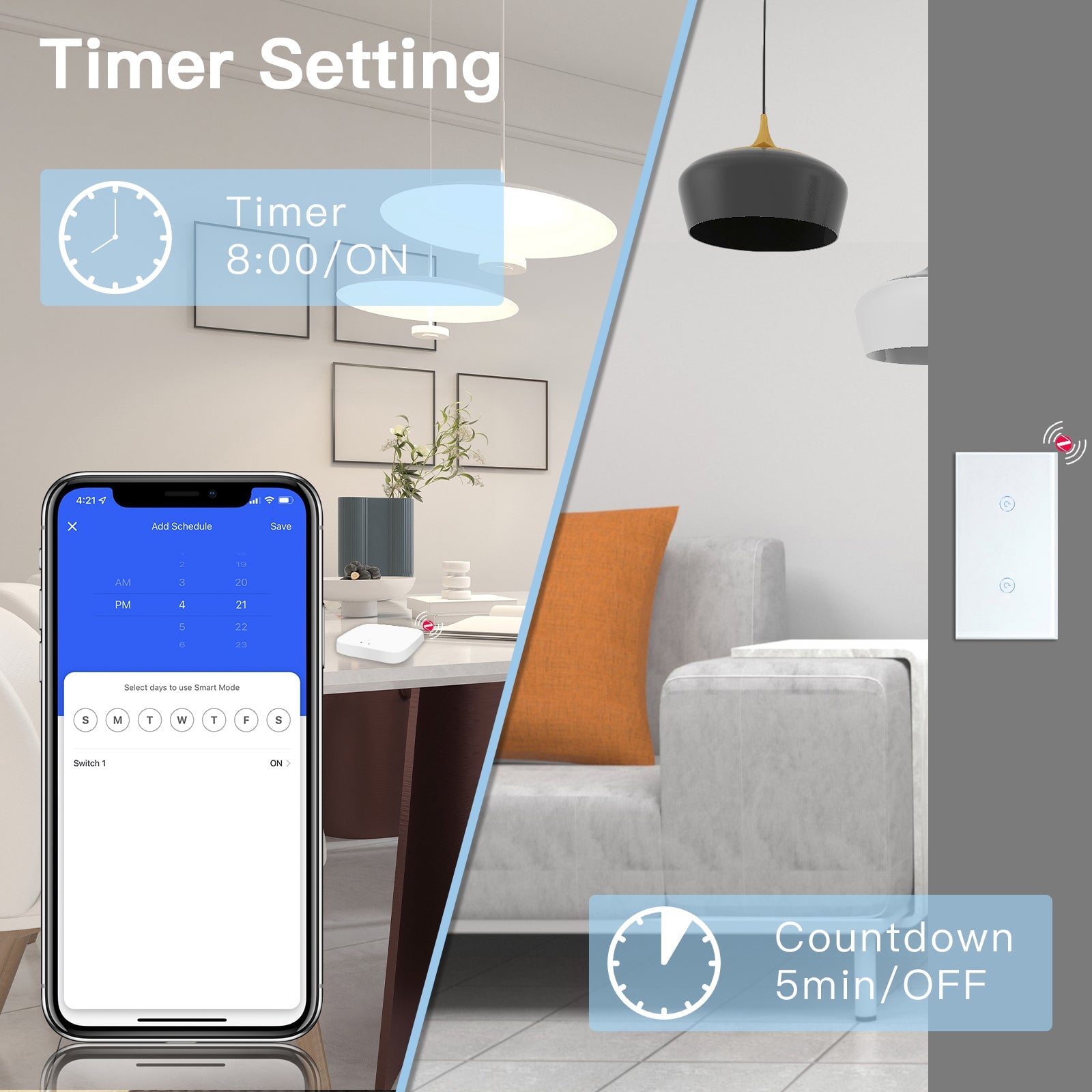 Bseed New Panel Double 1/2/3 Gang 1/2/3 Way Smart ZigBee Switch Light Switches Bseedswitch 