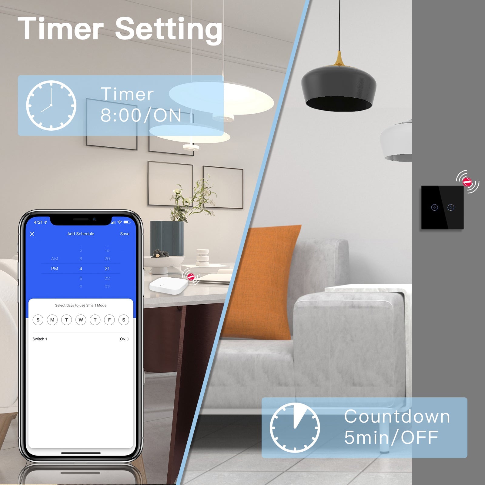 BSEED Zigbee 1/2/3/4 Gang 1/2/3 Way Switch Wall Smart Light Switch For Staircase Light Switches Bseedswitch 