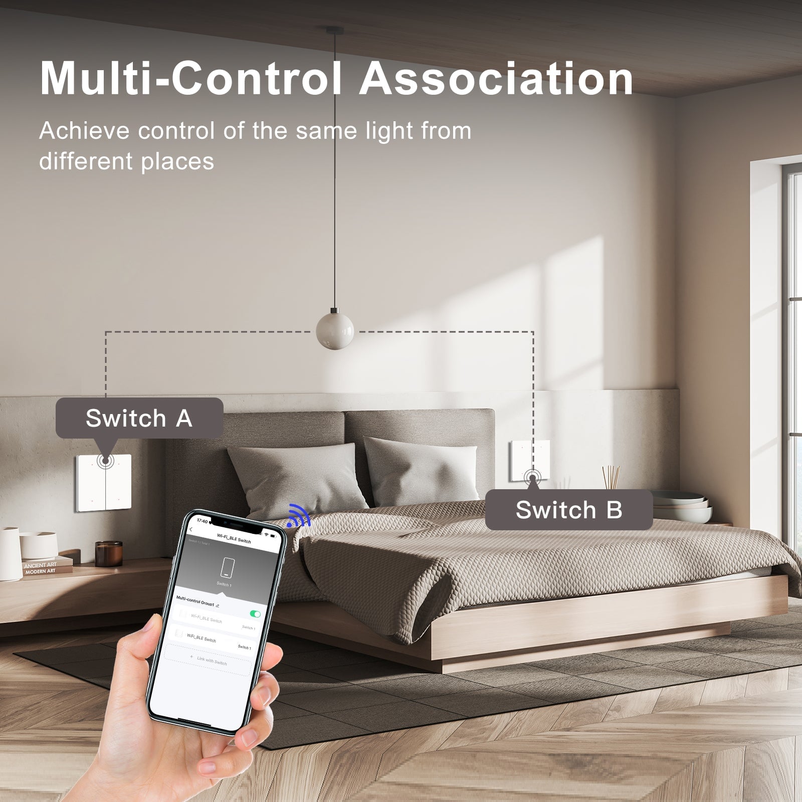 BSEED WiFi Automatic Rebound Smart Wall Light Switches Neutral Switch Bseedswitch 