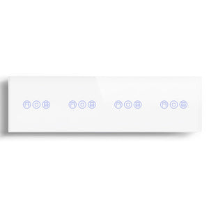 BSEED WiFi Quadruple Roller Shutter Switch Touch Panel Voice Control 299mm Shutters Bseedswitch White 