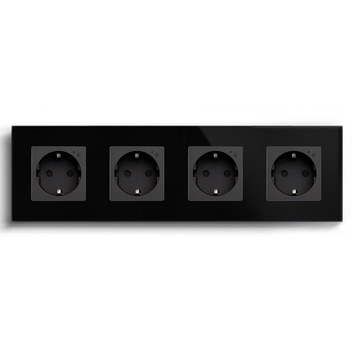 BSEED ZigBee EU Wall Sockets Power Outlets With Energy Monitoring Kids Protection Wall Plates & Covers Bseedswitch black Quadruple 