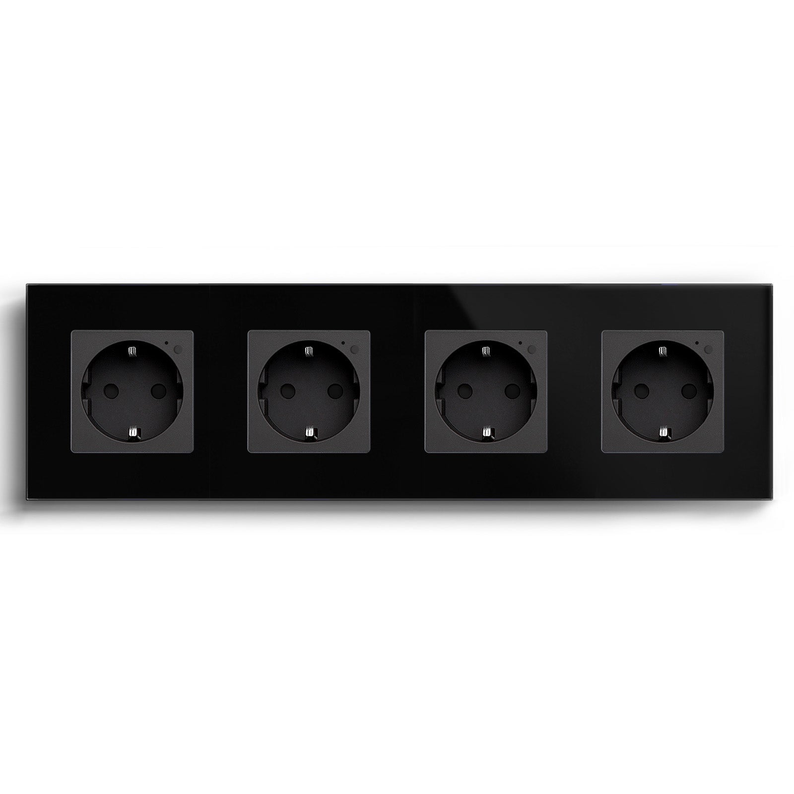 Bseed Wifi EU Standard Socket Wall Sockets With Energy Monitoring Power Outlets & Sockets Bseedswitch Black Quadruple 