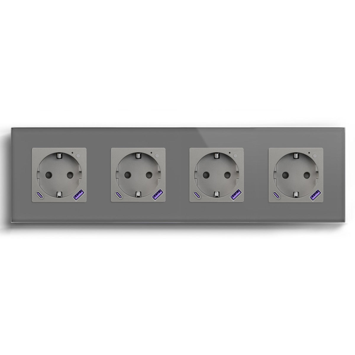 BSEED EU Wifi sockets Type-C With USB With Energy Monitoring socket Bseedswitch Gray Quadruple 