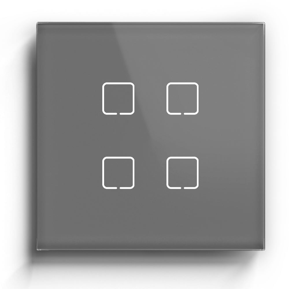 ET Serie Wifi Light Switch Glass Panel Light Switches Bseedswitch Gray 4 Gang 