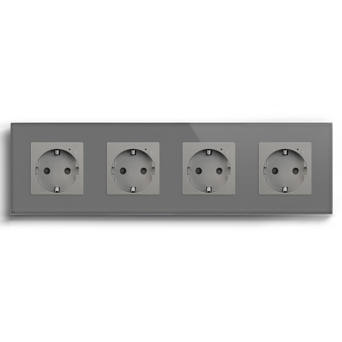 BSEED ZigBee EU Wall Sockets Power Outlets Kids Protection Wall Plates & Covers Bseedswitch grey Quadruple 