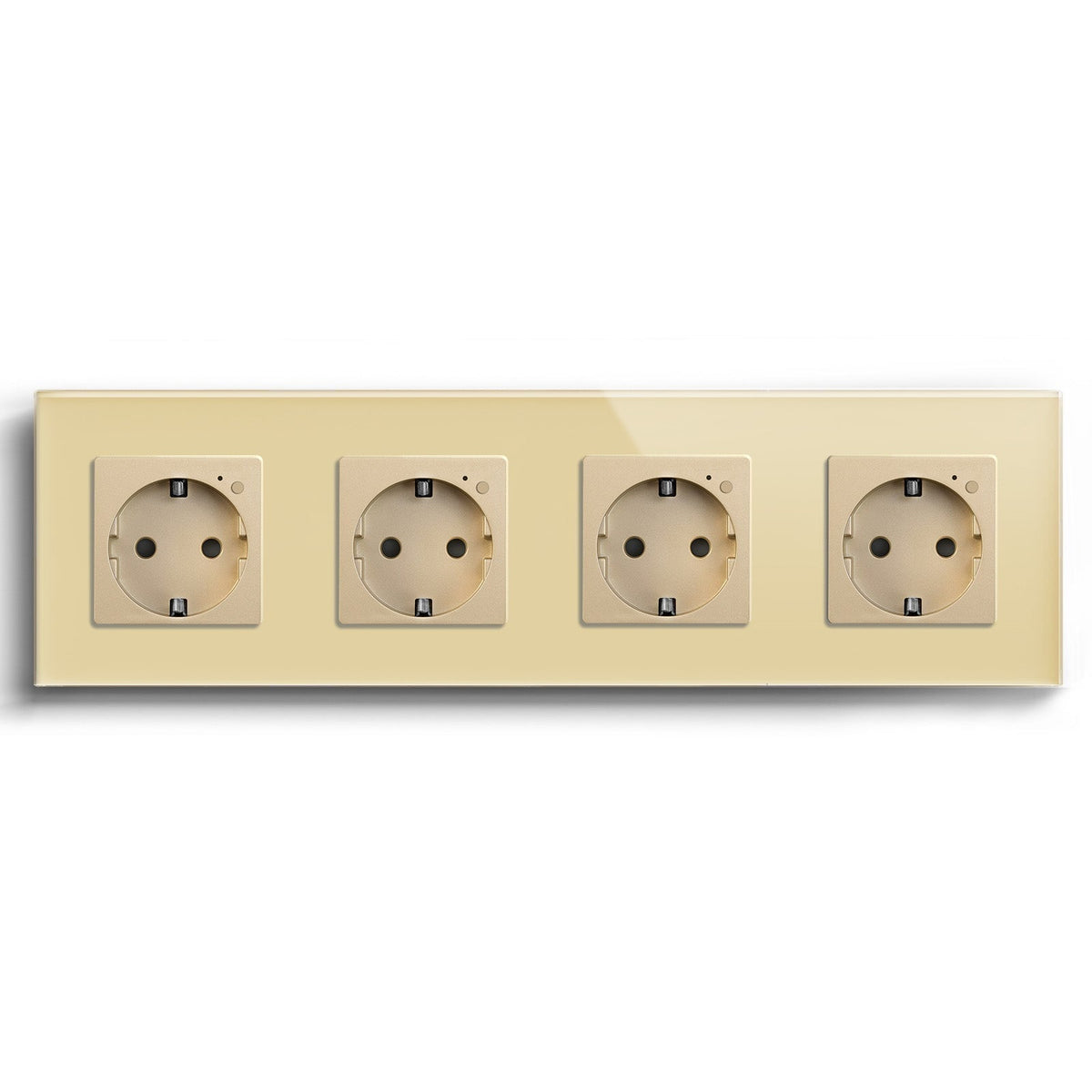 BSEED ZigBee EU Wall Sockets Power Outlets With Energy Monitoring Kids Protection Wall Plates & Covers Bseedswitch gold Quadruple 