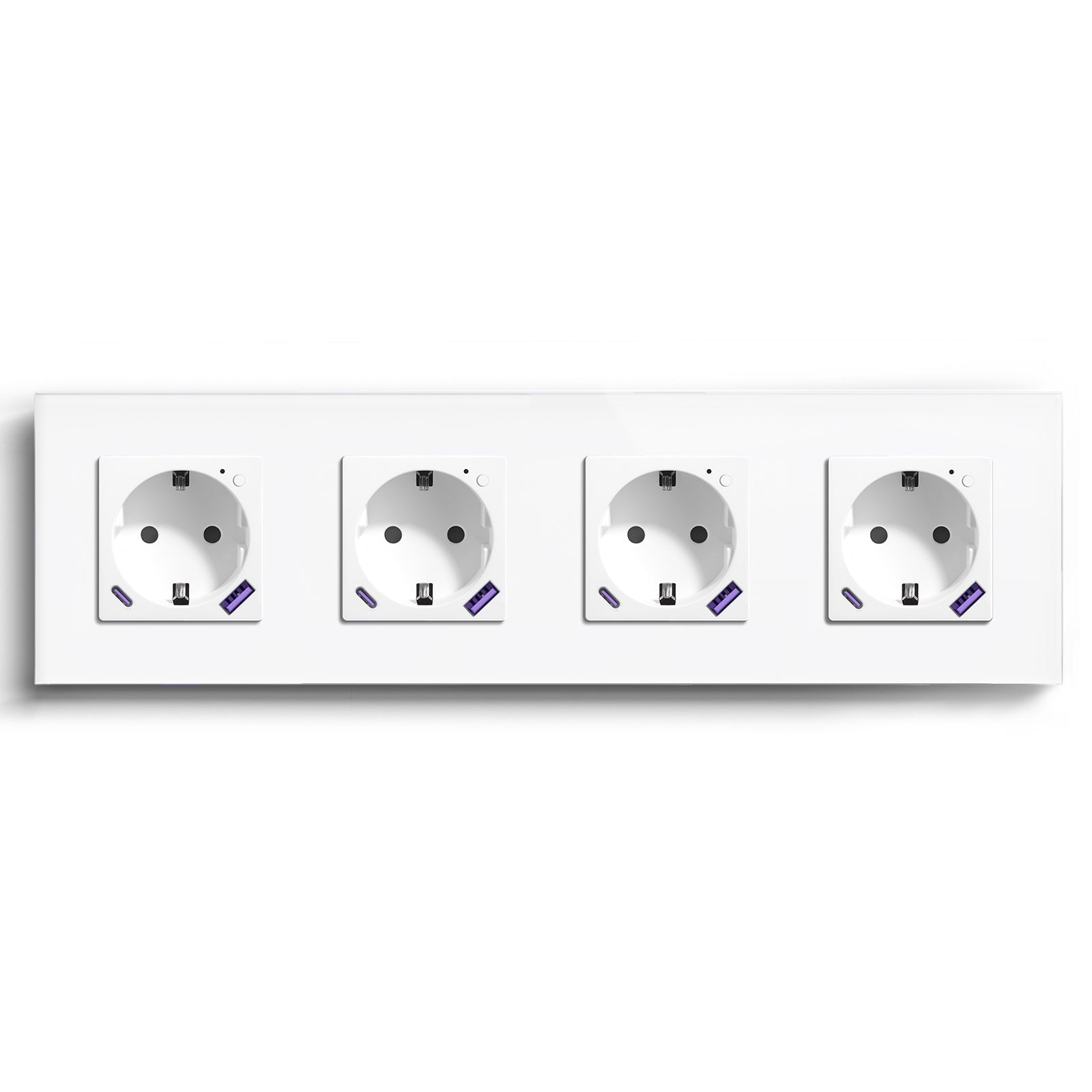 BSEED EU Wifi sockets Type-C With USB With Energy Monitoring socket Bseedswitch White Quadruple 