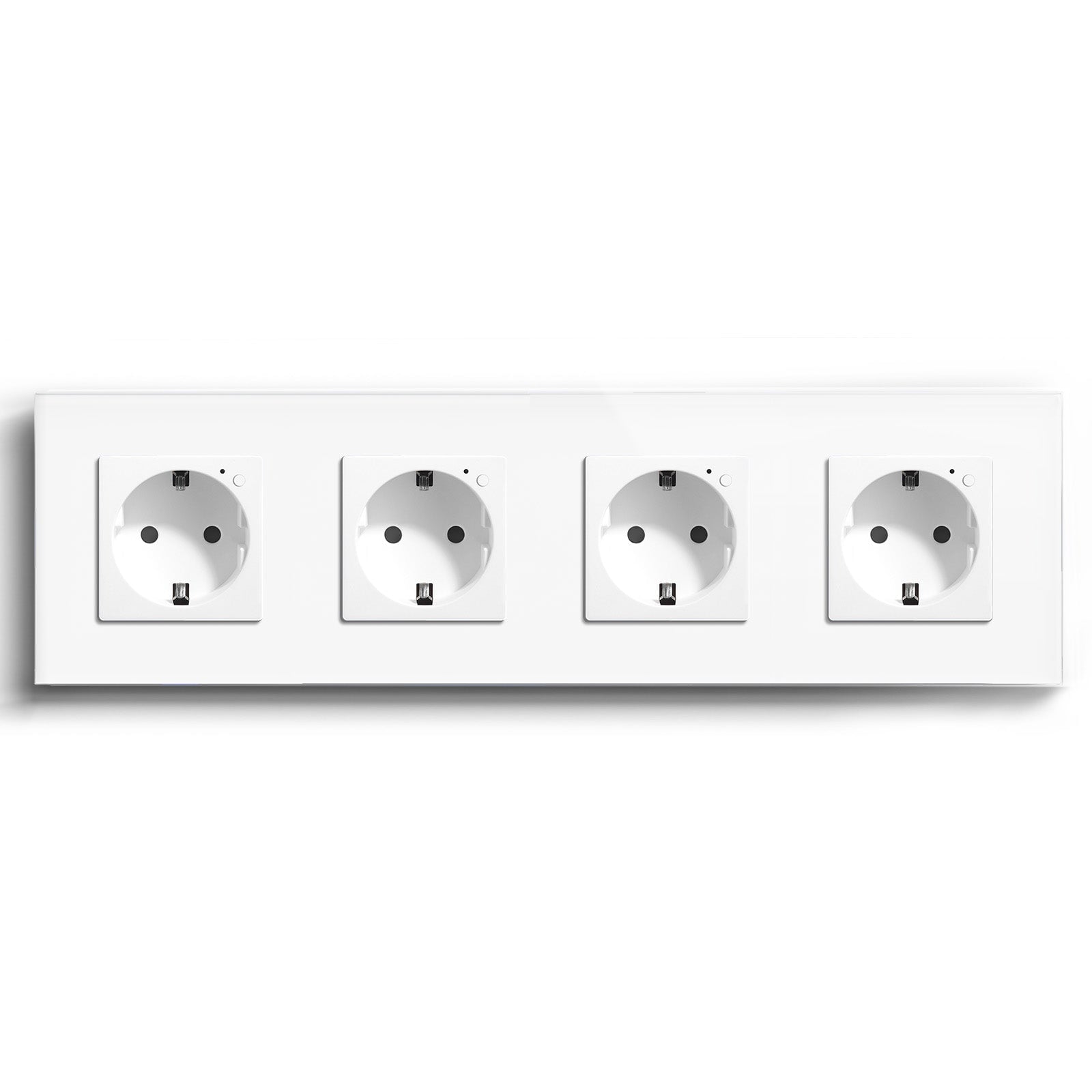 BSEED ZigBee EU Wall Sockets Power Outlets Kids Protection Wall Plates & Covers Bseedswitch white Quadruple 