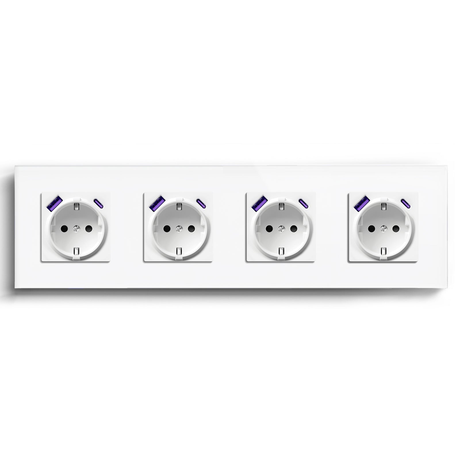 BSEED 20W EU sockets with Fact Charge Type-C USB with Claw technology Power Outlets & Sockets Bseedswitch White Quadruplet 