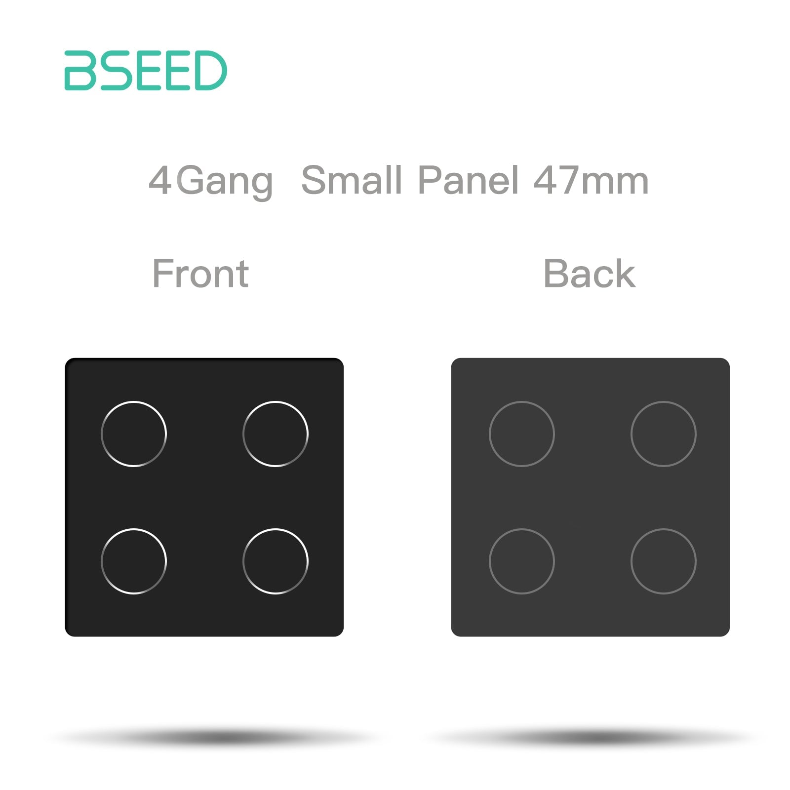 Bseed 47mm Glass Panel Switch DIY Part With Or Without Icon Bseedswitch Black Touch 4Gang Switch icon Panel 