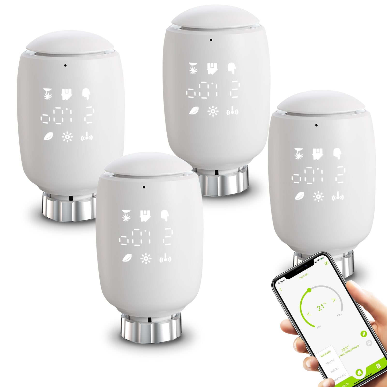 BSEED Zigbee Temperature Controller Intelligent Radiator Compatible Thermostats Bseedswitch 4 Pcs/Pack Thermostat 
