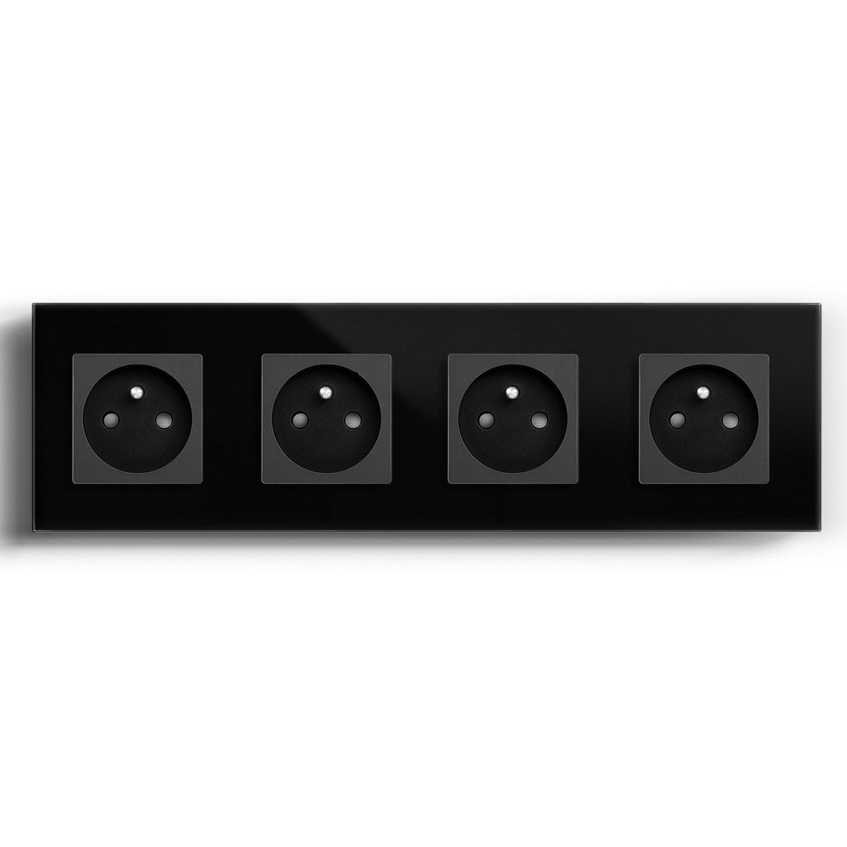 BSEED FR Wall Sockets Power Outlets Kids Protection 16A Wall Plates & Covers Bseedswitch black Quadruple 