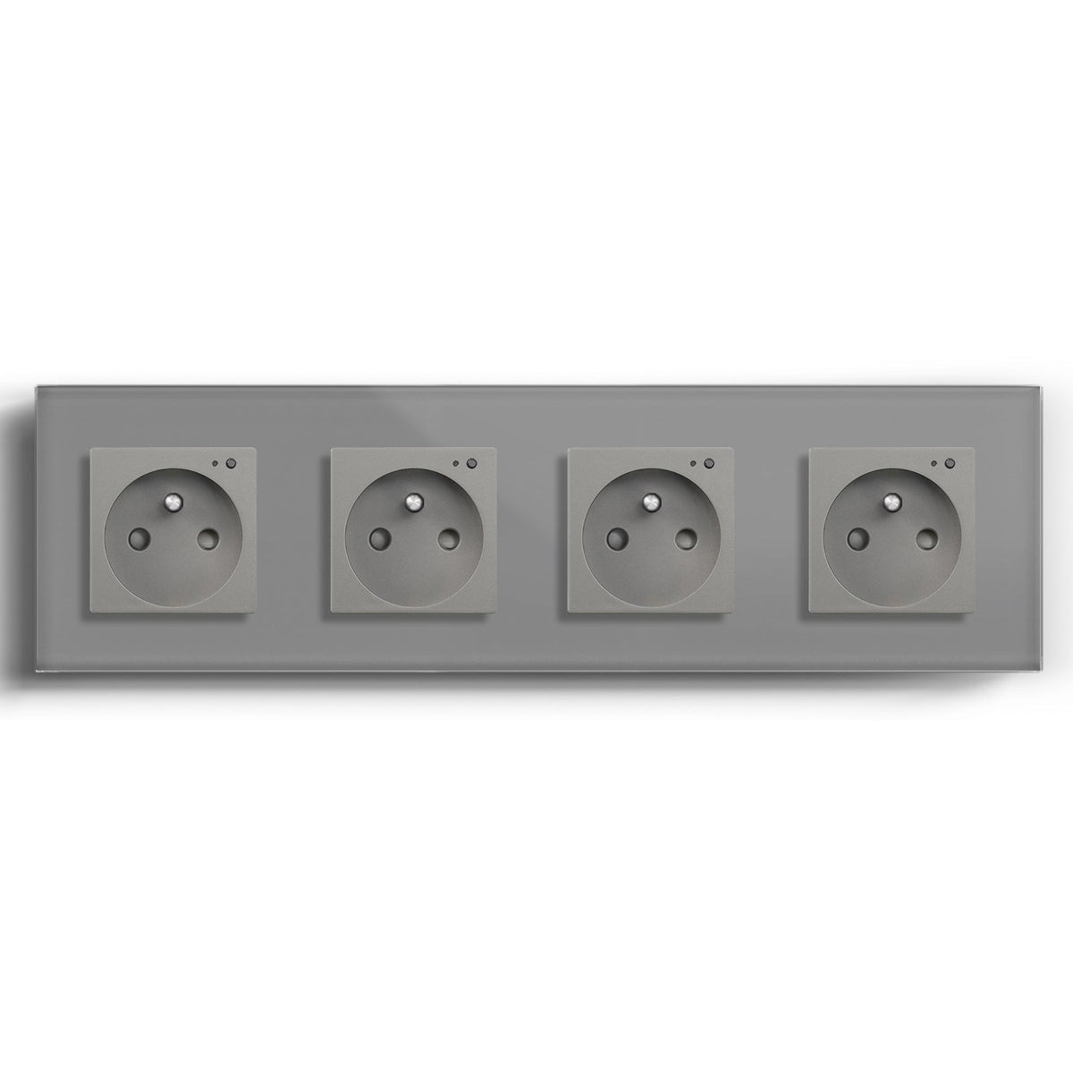 BSEED ZigBee FR Wall Sockets Power Outlets Kids Protection Wall Plates & Covers Bseedswitch grey Quadruple 