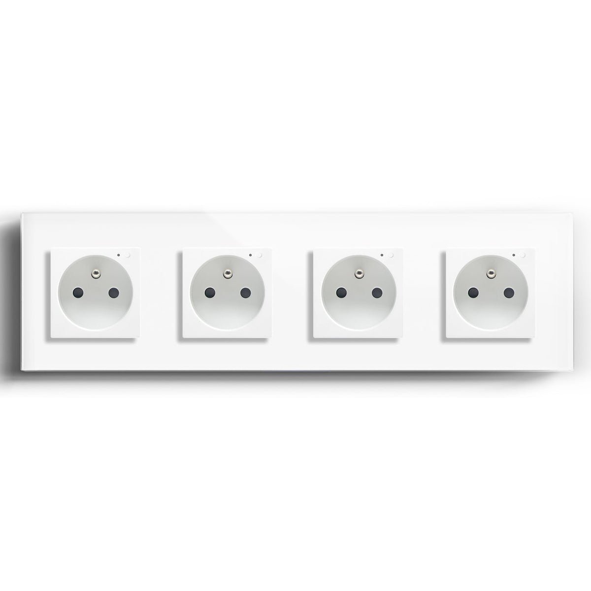 BSEED ZigBee FR Wall Sockets Power Outlets Kids Protection with metering Wall Plates & Covers Bseedswitch white Quadruple 