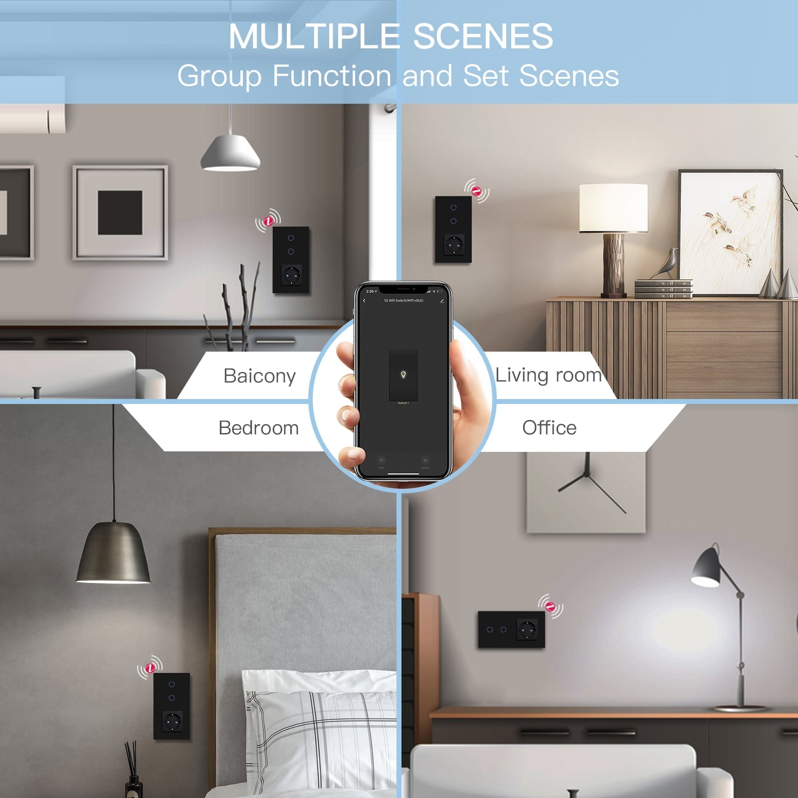 Bseed Zigbee 1/2/3 Gang Switch With Normal Socket Light Switches Bseedswitch 