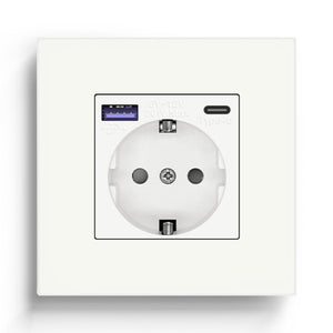 BSEED EU sockets with 20W PD Fast Charge Type-C PC Panel Power Outlets & Sockets Bseedswitch White Single 