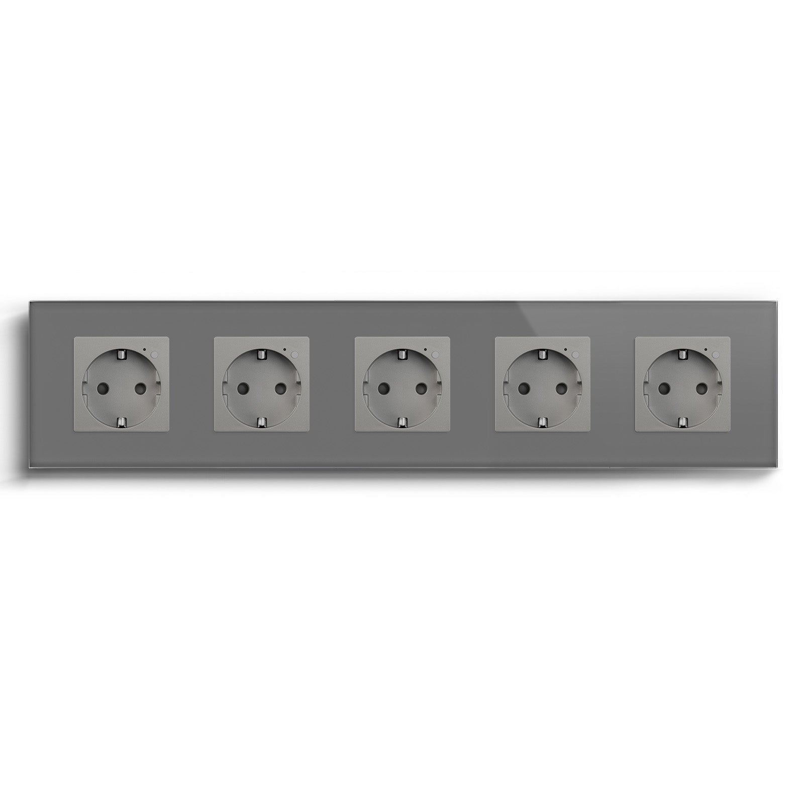 BSEED ZigBee EU Wall Sockets Power Outlets Kids Protection Wall Plates & Covers Bseedswitch grey Quintuple 