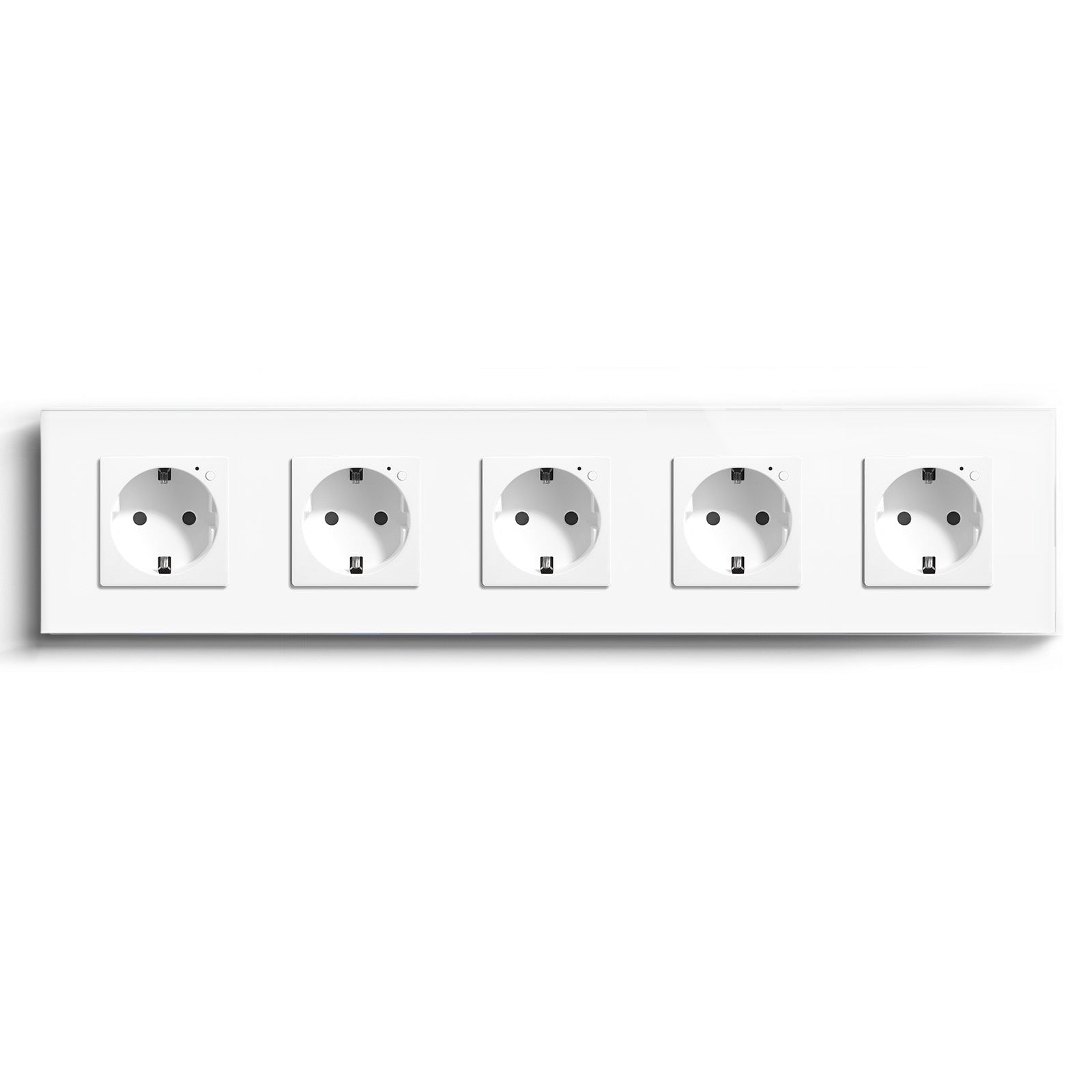 Bseed Wifi EU Standard Socket Wall Sockets With Energy Monitoring Power Outlets & Sockets Bseedswitch White Quintuple 