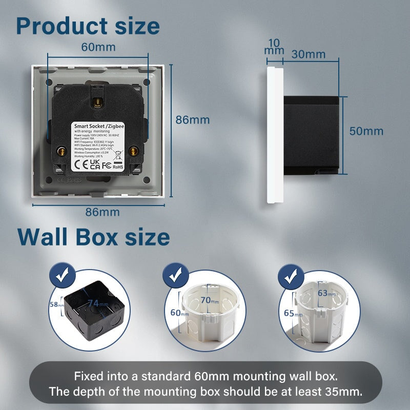 BSEED Smart WiFi Multi-Function Wall Sockets with Energy monitoring Bseedswitch 